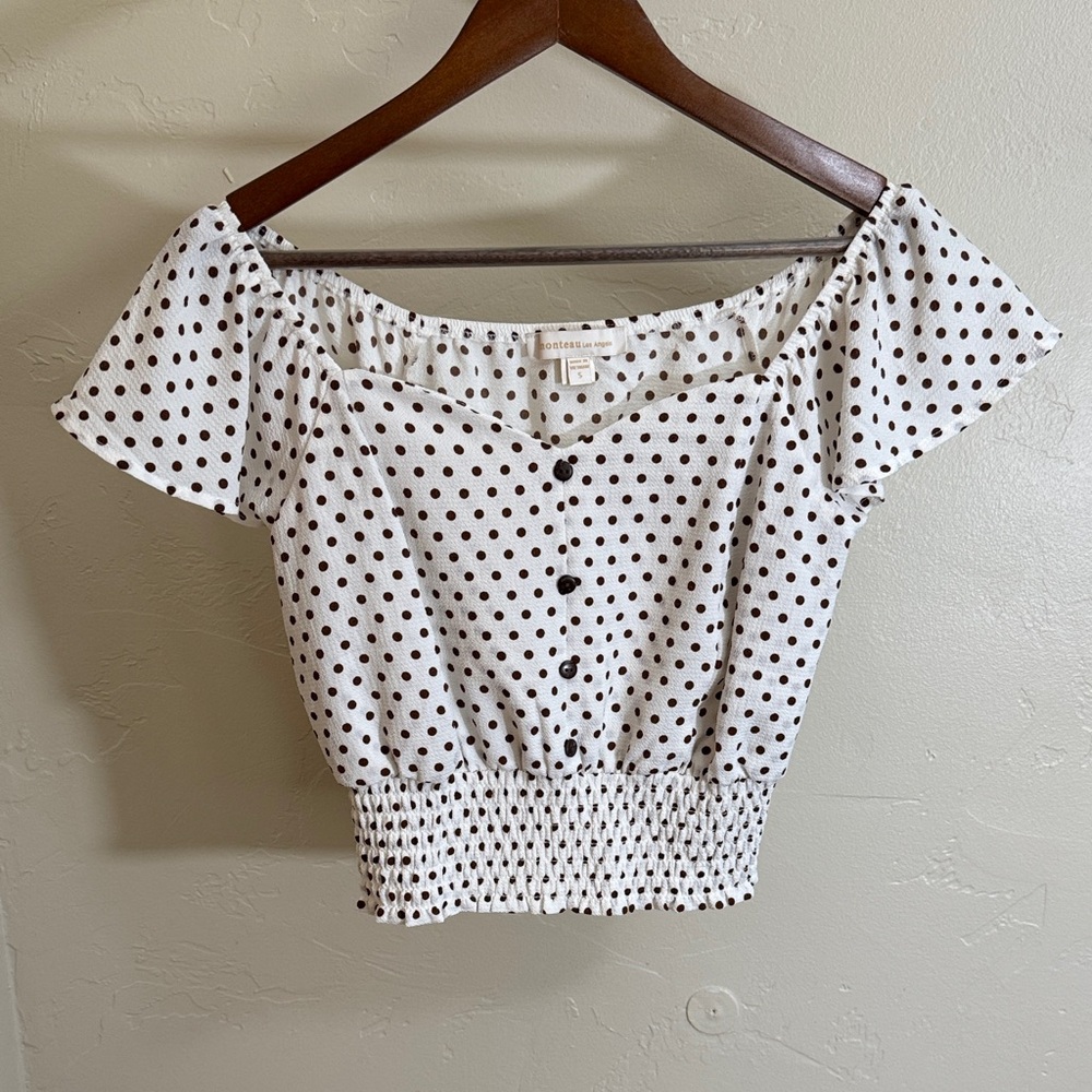 Polka Dot Off-Shoulder Crop Top